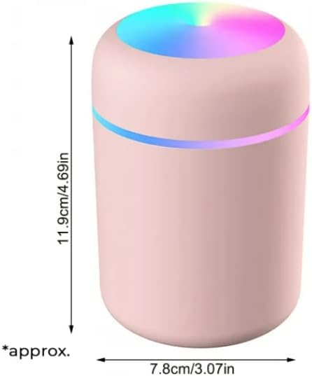 K&D เพิ่มประสิทธิภาพ Life Mini -Humidifier - Vaporizer ส่วนบุคคลแบบพกพาสีชมพูพร้อมจอแสดงผลสีสันสดใส - เหมาะสำหรับห้องนอนสำนักงาน