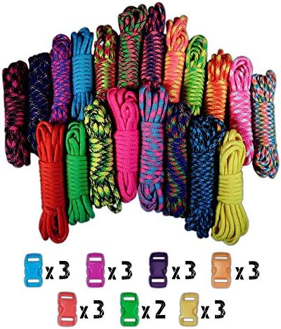 Craft County 550lb Type III Paracord Combo Crafting Crafting กับ Buckles