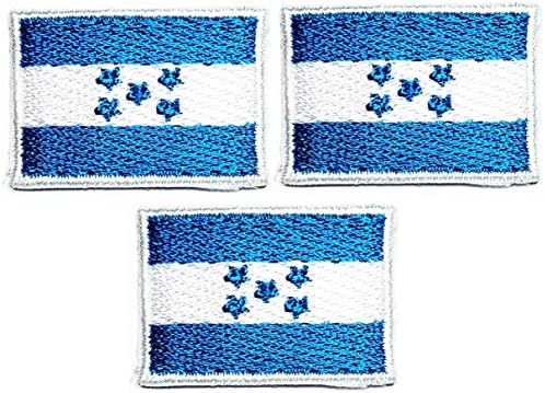 ชุดแพทช์ Umama ของ 3 Mini Flag '' 0.6x1.1 '' Country Honduras Flag National National Iron on Patches Honduras