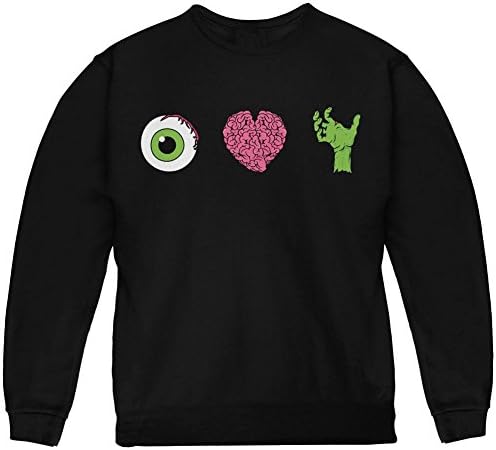 Old Glory Halloween Eye Heart Zombies Youth Sweatshirt