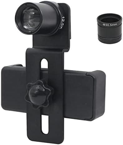 คลิปโทรศัพท์อะแดปเตอร์กล้องจุลทรรศน์สำหรับกล้องจุลทรรศน์พร้อมเลนส์เพ้นท์ 12.5x เลนส์โทรศัพท์มือถือติดตั้งอะแดปเตอร์กล้องโทรทรรศน์ขนาดเส้นผ่าศูนย์กลาง